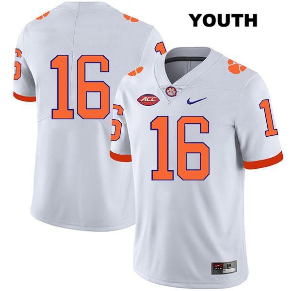 Youth Clemson Tigers #16 Ray Thornton III Stitched White Legend Authentic Nike No Name NCAA College Football Jersey FRX3646TC